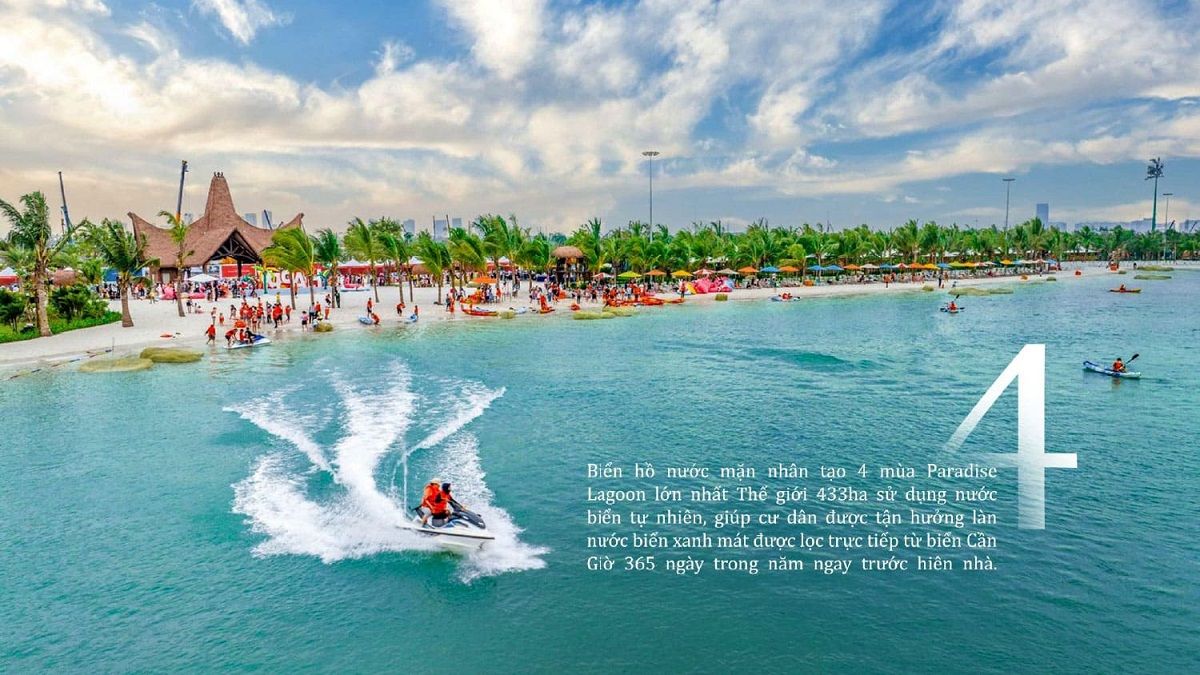 Vinhomes Cần Giờ kiến tạo kỳ quan biển hồ Paradise Lagoon lớn nhất thế giới, mang đến trải nghiệm nghỉ dưỡng 365 ngày với làn nước mặn xanh mát