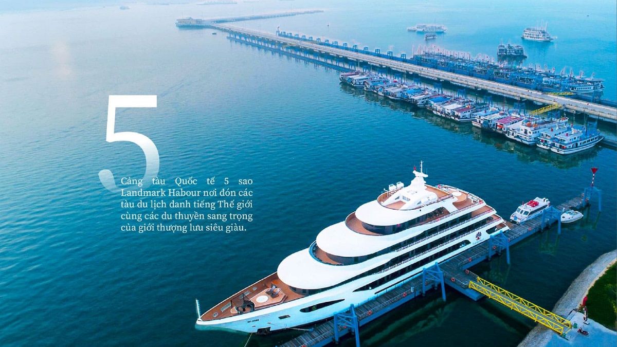 Cảng tàu quốc tế 5 sao Landmark Harbour, điểm nhấn xa hoa tại Vinhomes Cần Giờ, là nơi đón những du thuyền sang trọng và là cửa ngõ du lịch danh tiếng.